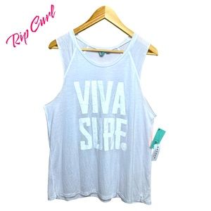 RIP CURL White Surf Tank Top Size Large NWT